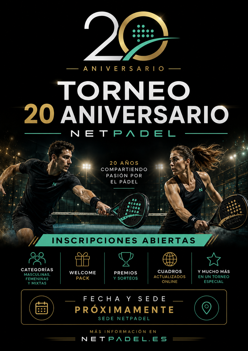 Cartel Torneo 20 Aniversario Netpadel